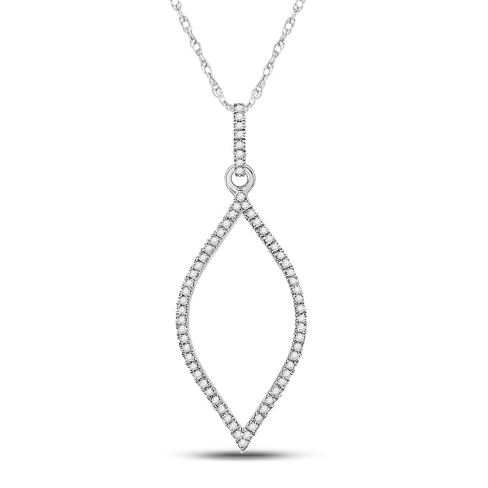 10kt White Gold Womens Round Diamond Fashion Pendant 1/5 Cttw