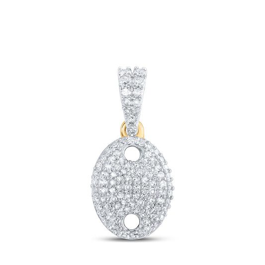 10kt Yellow Gold Womens Round Diamond Oval Pendant 1/3 Cttw