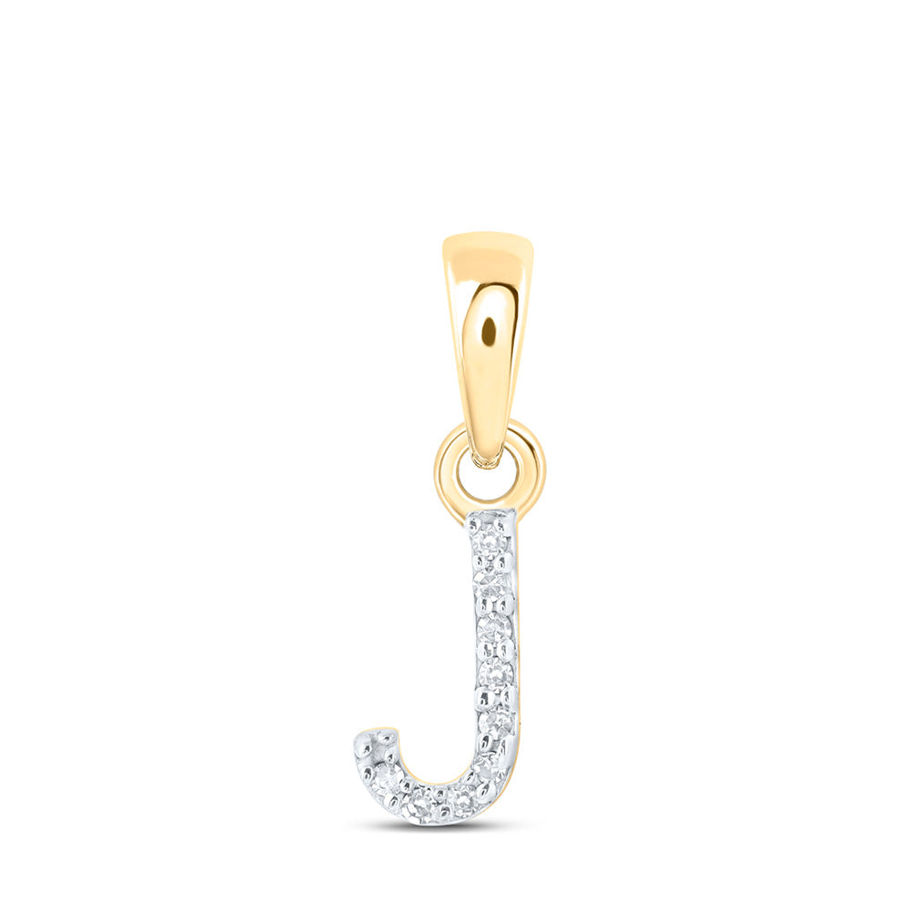 10kt White Gold Womens Round Diamond high quality Initial Q Letter Pendant 1/12 Cttw