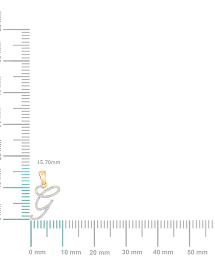 10K Yellow Gold Round Diamond G Letter Initial Pendant 1/10 Cttw