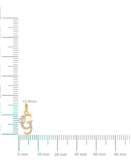 10K Yellow Gold Round Diamond G Letter Initial With Heart Pendant 1/10 Cttw