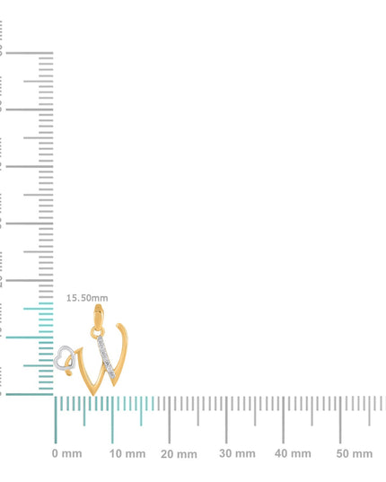 10K Yellow Gold Round Diamond W Letter Initial With Heart Pendant 1/10 Cttw