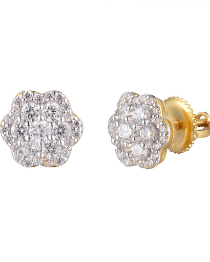 Sterling Silver Round Moissanite Earrings Rp+Gp