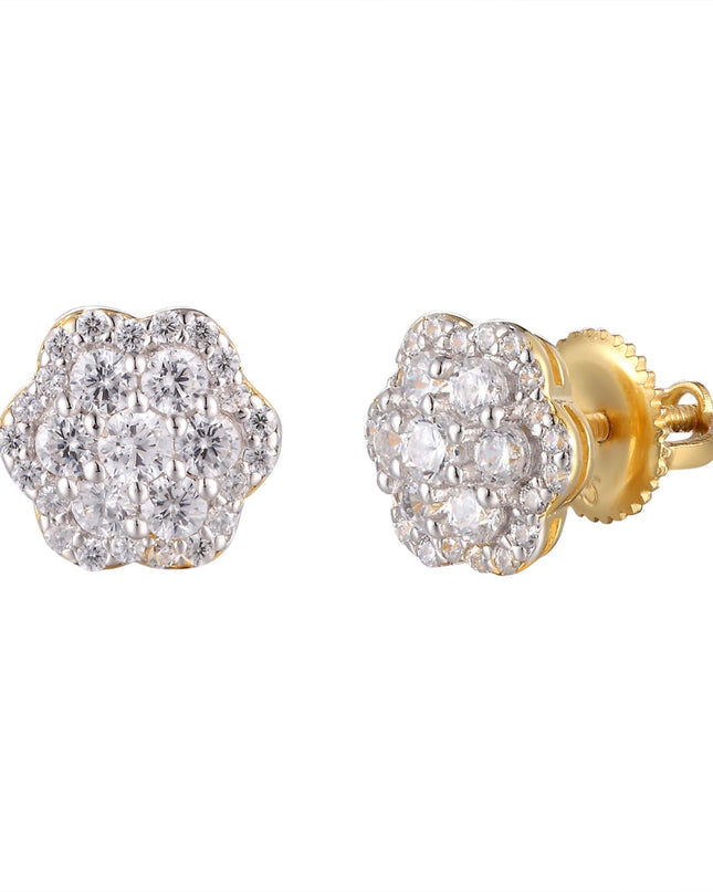 Sterling Silver Round Moissanite Earrings Rp+Gp