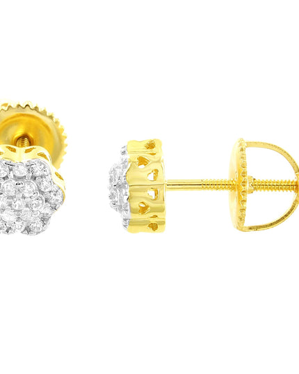 Sterling Silver Round Moissanite Earrings RP+GP 1/6 Cttw