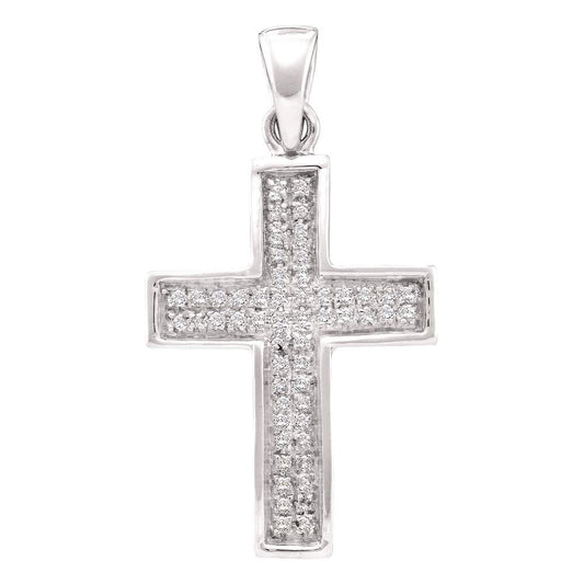 10kt Yellow Gold Womens Round Diamond Cross Pendant 1/6 Cttw