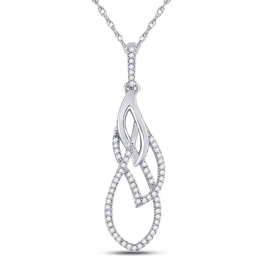 10kt White Gold Womens Round Diamond Fashion Pendant 1/6 Cttw