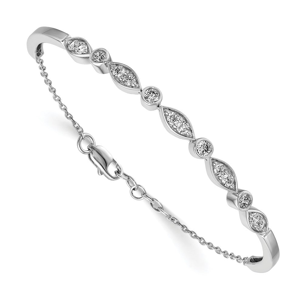 14K White Gold Lab Grown Diamond VS/SI FGH Bangle Bracelet