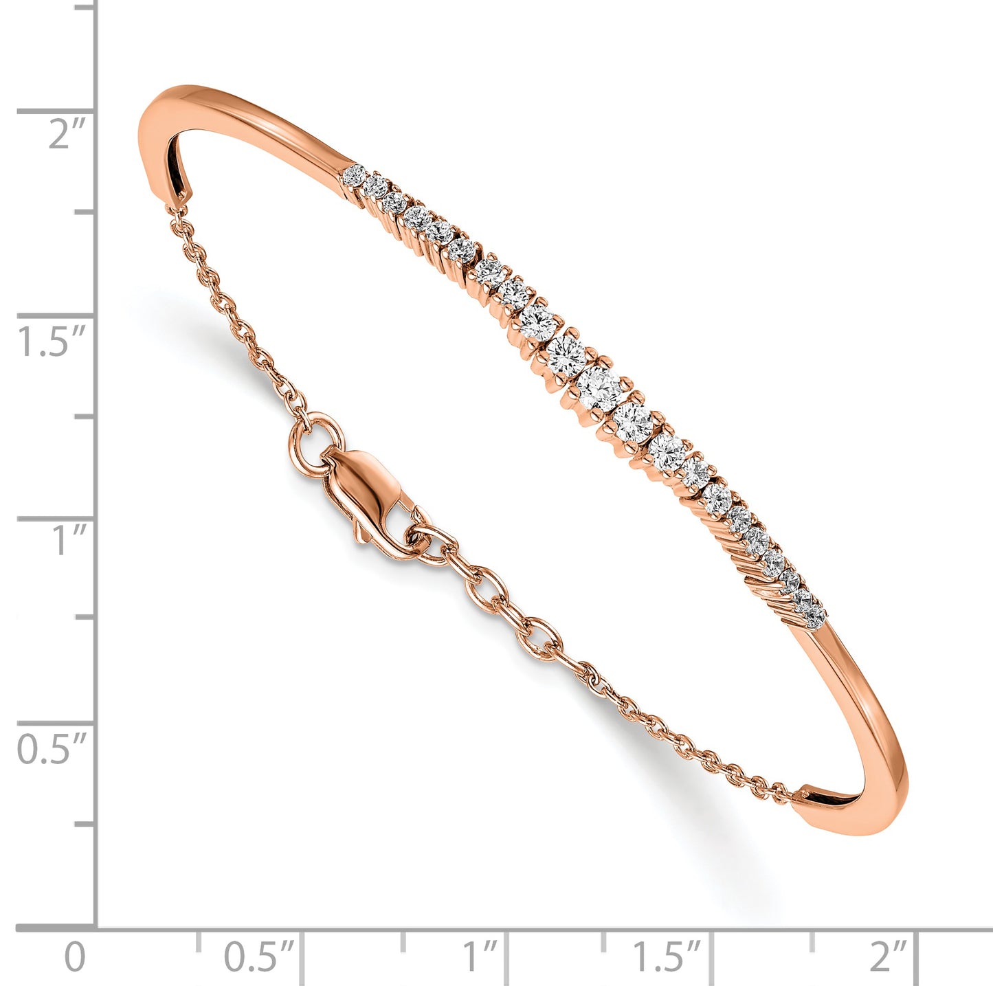 14K Rose Gold Lab Grown Diamond VS/SI FGH Graduated Bangle Bracelet