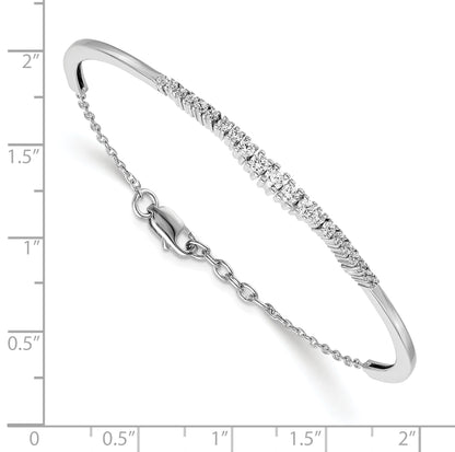 14K White Gold Lab Grown Diamond VS/SI FGH Graduated Bangle Bracelet