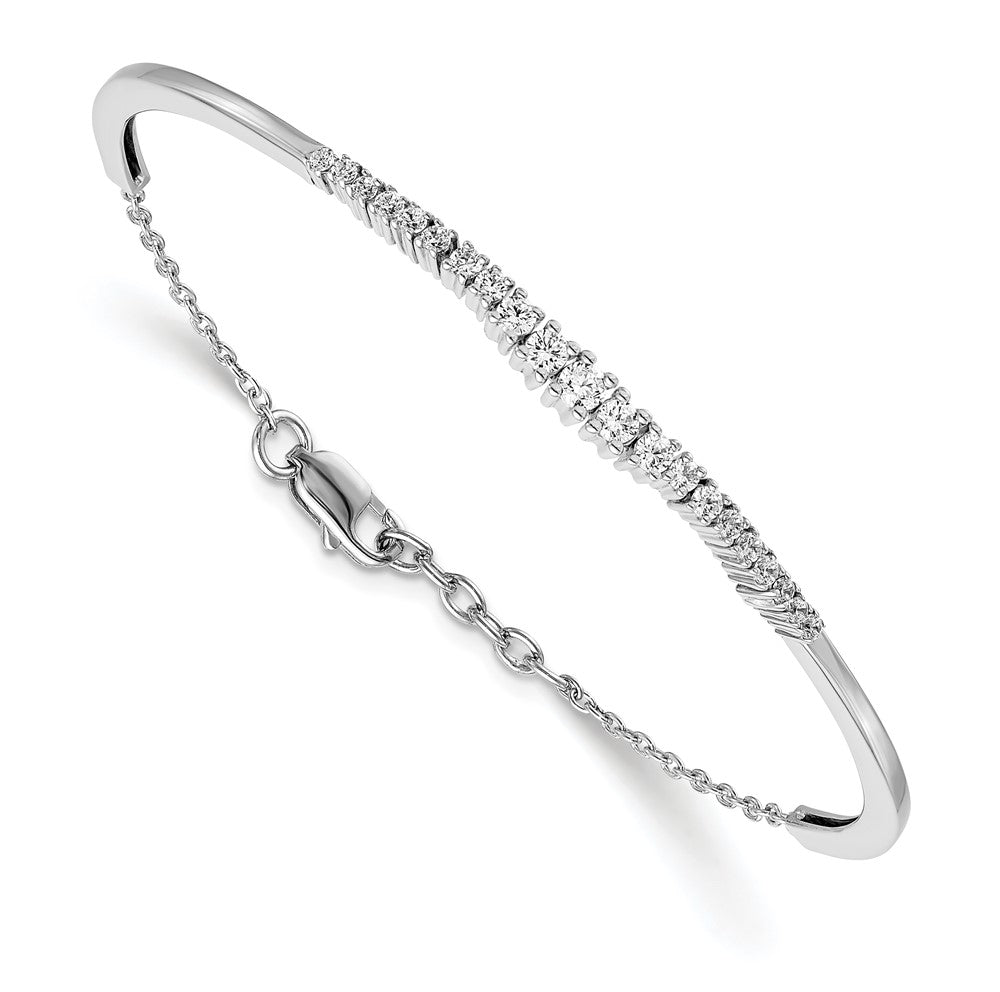 14K White Gold Lab Grown Diamond VS/SI FGH Graduated Bangle Bracelet