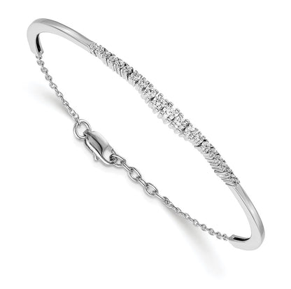 14K White Gold Lab Grown Diamond VS/SI FGH Graduated Bangle Bracelet