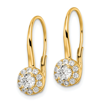 14k Lab Grown VS/SI FGH Dia Leverback Drop Earrings