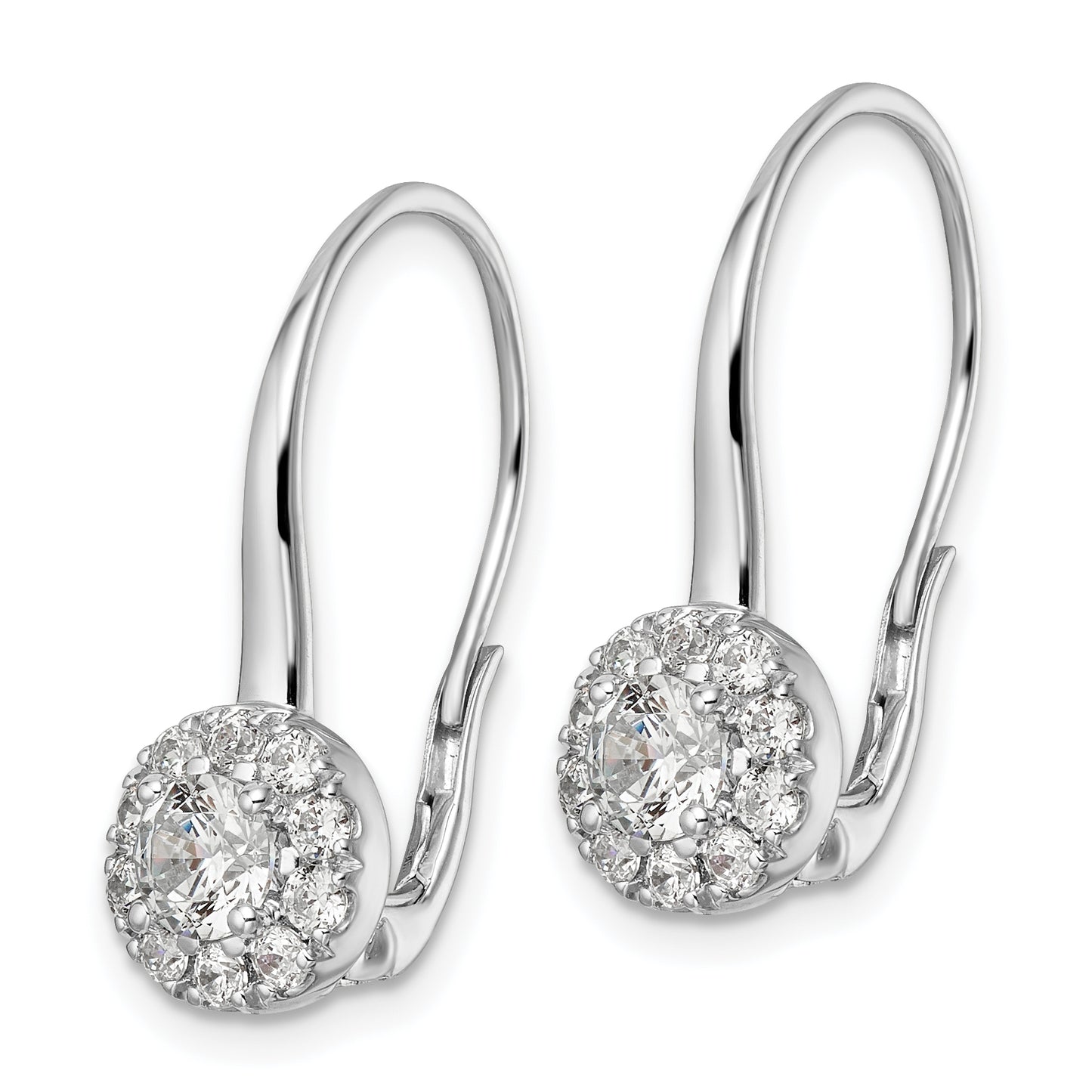 14K White Gold Lab Grown VS/SI FGH Dia Leverback Drop Earrings