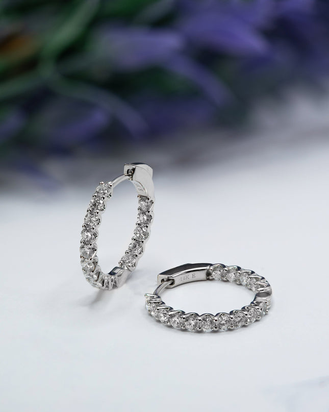 15mm Lab Diamond Huggie Earrings