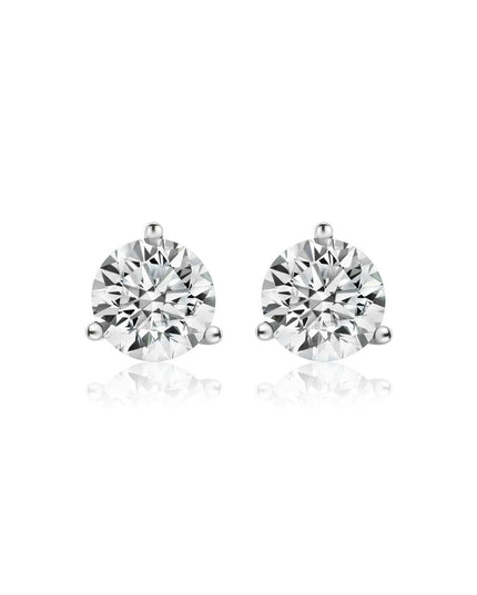 3-Prong Martini Lab Diamond Solitaire Earrings in 14K Gold