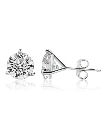 3-Prong Martini Lab Diamond Solitaire Earrings in 14K Gold