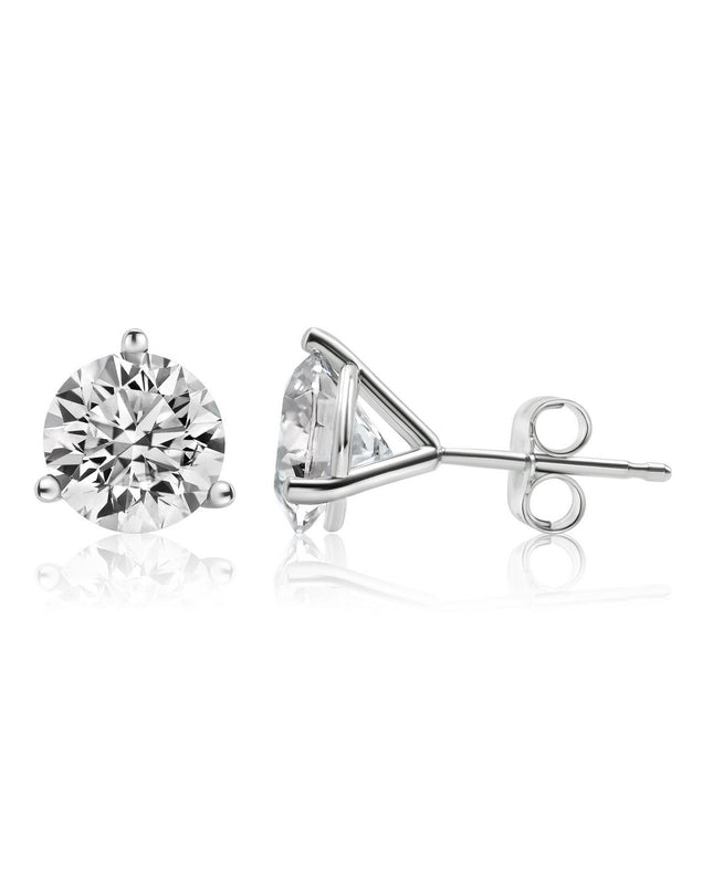 3-Prong Martini Lab Diamond Solitaire Earrings in 14K Gold