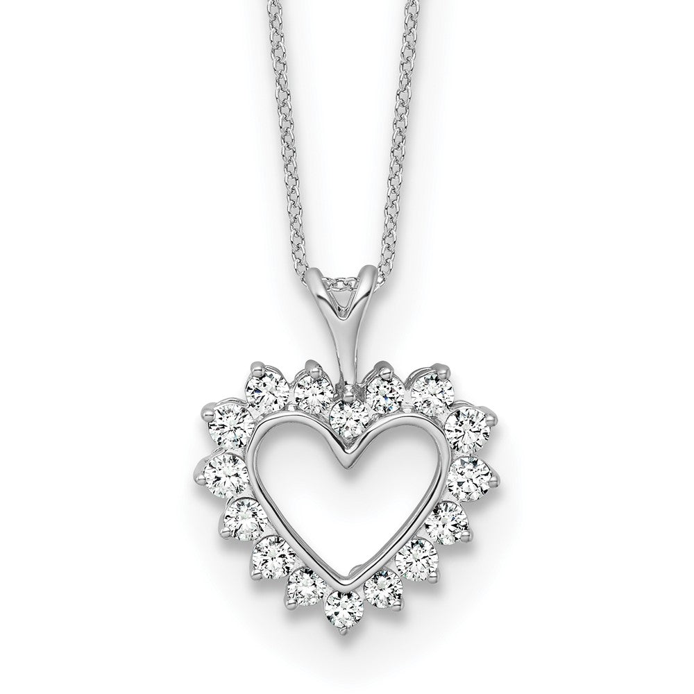 10k White Gold Lab Grown Diamond VS/SI FGH Heart Pendant Necklace