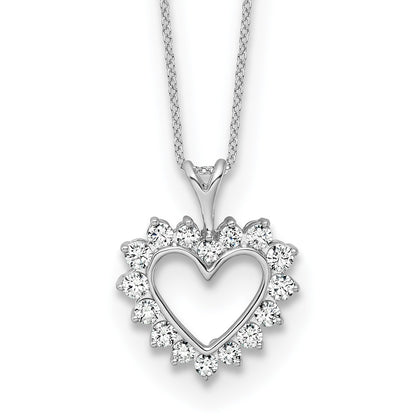 10k White Gold Lab Grown Diamond VS/SI FGH Heart Pendant Necklace