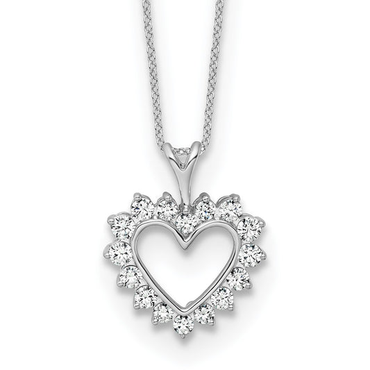 10k White Gold Lab Grown Diamond VS/SI FGH Heart Pendant Necklace