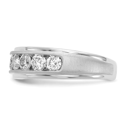 10K White Gold Brushed Lab Grown Diamond, VS/SI FGH Men's Ring