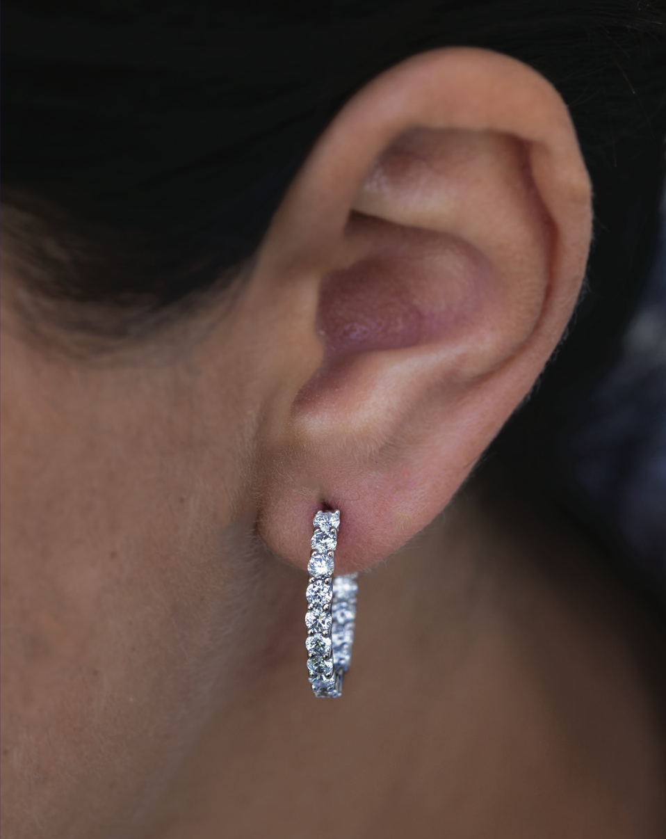 15mm Lab Diamond Huggie Earrings